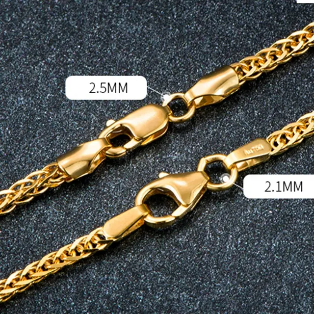 Xinfly לבן צהוב עלה אישה באיכות גבוהה 18K זהב אמיתי תכשיטים שרשרת מוצק זהב שופן שרשרת