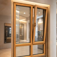 Fenêtre coulissante à battant moderne en aluminium avec ouverture fixe, fonction insonorisante, verre trempé double couche transparent