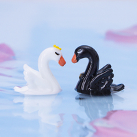 Décoration de mariage élégante, cygnes miniatures 3D peints à la main, esthétique minimaliste moderne et romantique, mini animaux en résine, décoration d'intérieur