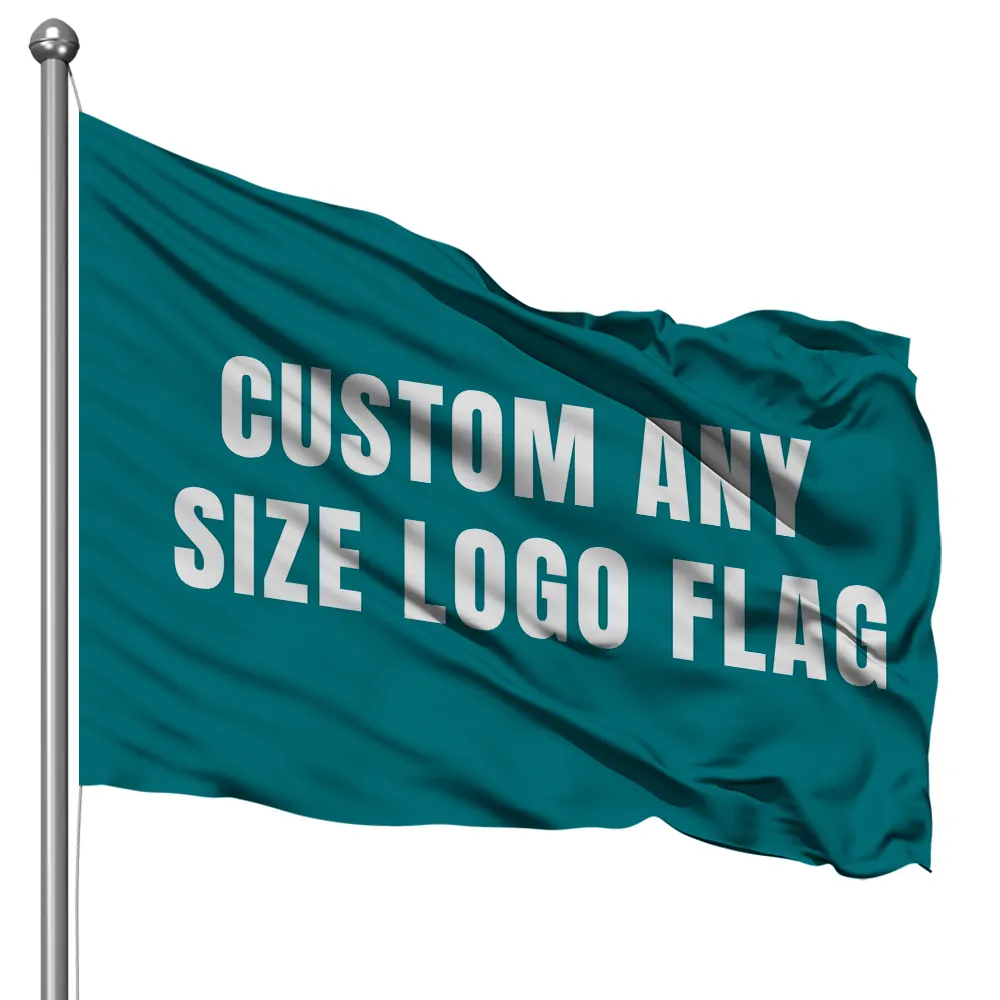 Grosir cetak kustom bendera 3X5 kaki spanduk bendera negara warna apa pun dengan Logo untuk luar ruangan