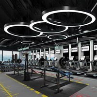 Lampes suspendues LED carrées de petite taille pour usage commercial, avec profil en aluminium, lampe de plafond ronde suspendue pour l'éclairage des gymnases et des bureaux