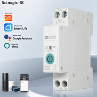 Interruptor de Circuito Inteligente Tuya con Medidor de Energía kWh de 63A, Relé de Temporización y Monitor de Consumo de Energía para Sistemas Domésticos