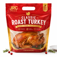 Sacs d'emballage personnalisés pour poulet grillé entier, résistants à la graisse et à l'humidité, avec fenêtre anti-buée, pour poulet rôti