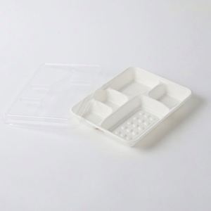 <b>Lunch</b> Bento Recycled Sugarcane Molded Tray Biodegradable White 4/5/6 <b>Compartment</b> Disposable Takeout Container Paper <b>Box</b> - Product Image 3