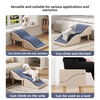 Wellenförmige Haustiertreppe, geeignet für kleine Hunde und ältere Hunde, zur Verwendung auf Betten und Sofas; einfach zu zerlegen und zu reinigen; Haustierrampe.