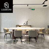 Dessus en marbre Luxe Nouveau Design Moderne Italien 8 Chaises Ensemble de Salle à Manger 6 Chaises Table à Manger Meubles de Luxe