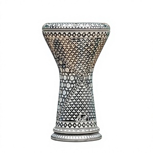 Auténtica Darbuka Gawharet El Fan Hecha a Mano con Mosaico de Aluminio en Forma de Pirámide, 23 cm, para Doumbek - Product Image 1