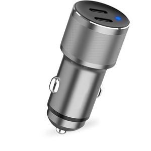 <span class=keywords><strong>Chargeur</strong></span> de voiture double USB-C 60W avec double charge rapide PD 30W + 30W, ports Type-C à brancher sur l'allume-cigare - Product Image 1