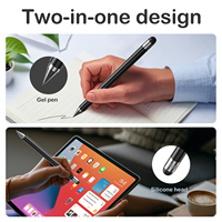 Stylo tactile capacitif passif 2-en-1 Noblepen avec logo personnalisé, pointe remplaçable, multi-usages, mobile/tablette, métal/plastique