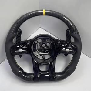 Volant de voiture en fibre de carbone <span class=keywords><strong>AMG</strong></span> pour <span class=keywords><strong>Mercedes</strong></span> Benz Classe A, B, C, E, <span class=keywords><strong>CLA</strong></span>, GLC, CLS, adaptable - Product Image 2