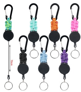 Color Retractable Badge Reel Keychain Lanyard Durable Polyester Fabric Metal Clip Stretchable ID Card Promotional Carabiner