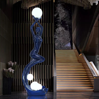 Lampe sur pied LED en résine de luxe moderne, CRI 95, lumière blanc chaud, pour hôtel, salon, sculpture abstraite humanoïde, décoration artistique