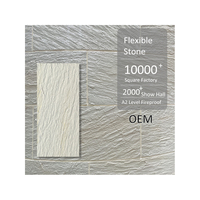 Panneaux de revêtement mural extérieur modernes en pierre flexible MCM - Plaques fines ignifuges et écologiques