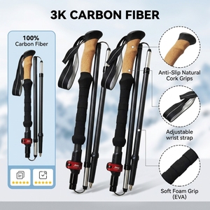 Bâton <span class=keywords><strong>nordique</strong></span> personnalisé 5 sections 3k bâtons <span class=keywords><strong>de</strong></span> trekking pliables <span class=keywords><strong>en</strong></span> fibre <span class=keywords><strong>de</strong></span> <span class=keywords><strong>carbone</strong></span> bâton <span class=keywords><strong>de</strong></span> <span class=keywords><strong>marche</strong></span> ultraléger pointe <span class=keywords><strong>en</strong></span> caoutchouc pour la randonnée et la <span class=keywords><strong>marche</strong></span> - Product Image 1