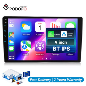 Podofo 2 Din 9'' <b>Wireless</b> CarPlay/Android Auto Car Radio IPS Touch Screen Car Stereo BT Car MP5 Player Efficient Logistics - Product Image 1