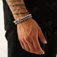 Bracelet en chaîne à billes en laiton chromé Gemnel, nouveautés 2024, bijoux pour hommes