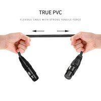Câble audio micro XLR 3 broches vers 5 broches, conducteur en cuivre, isolation PVC, 1 m, 250 V, câble DMX bidirectionnel