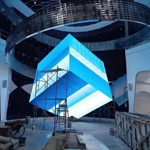 Video Đồng hồ quảng cáo <span class=keywords><strong>LED</strong></span> hiển thị trong nhà tường kỹ thuật số 3D Bảng điều chỉnh báo động biển màu trong suốt Cube Màn hình <span class=keywords><strong>LED</strong></span> - Product Image 2