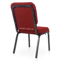 Chaises d'église empilables rouges en gros au Kenya, sièges de chaire à structure métallique, chaises de pasteur pour théâtres et auditoriums