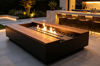 Table de foyer extérieur au gaz naturel à feu véritable pour brasero, fabriquée en Chine pour la décoration de jardin et d'hébergements touristiques