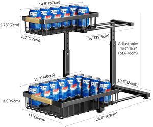 Sob Pia Organizador Cozinha <span class=keywords><strong>Metal</strong></span> Pull Out Gaveta Slide Out Pia Prateleiras De Armazenamento Cesta De Armazenamento De <span class=keywords><strong>Metal</strong></span> - Product Image 6
