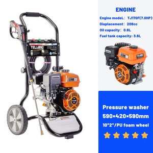 Hidrolavadora de <span class=keywords><strong>Gasolina</strong></span> de Alta Presión de 2700 PSI/186 Bar, Bomba AR, Precio Económico de Fábrica OEM, Limpiador de Agua a Chorro de 170F y 208cc - Product Image 5