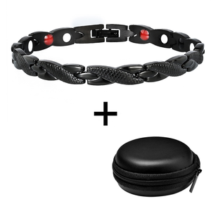 Bracelet en silicone énergétique ionique en acier inoxydable 4 en 1 Hottime Fashion pour femmes - Product Image 5