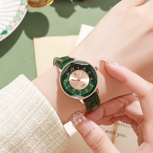2024 nouvelle mode femmes ronde quartz <span class=keywords><strong>montre</strong></span> Spot <span class=keywords><strong>aiguille</strong></span> boucle en cuir style simple <span class=keywords><strong>montre</strong></span> de luxe pour les femmes - Product Image 3
