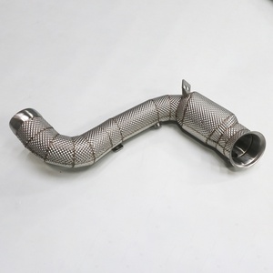 Accept Customized Logo BENZ AMG AMG E63 W213 M178 Straight Downpipe Sus304 Gold Fish Scale Welded with Catted - Product Image 6