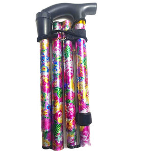 Bâton de marche télescopique en alliage d'aluminium avec embout en caoutchouc, pliable, pour personnes âgées, à une ou quatre pattes - Product Image 4