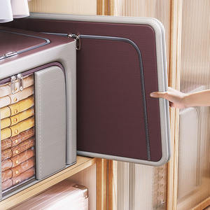 24L 66L 100L Aufbewahrung sbox mit großer Kapazität Haushalt 2 Farben Visuelle Aufbewahrung sbox Faltbarer Kleider schrank mit Stahlrahmen-Organizer - Product Image 2