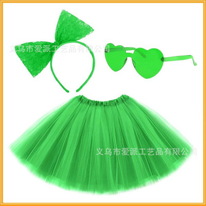 <b>Red</b> Lace <b>Bow</b> Headband With Heart Sunglasses And Tutu Skirt For Christmas Party Adult Costume - Product Image 3