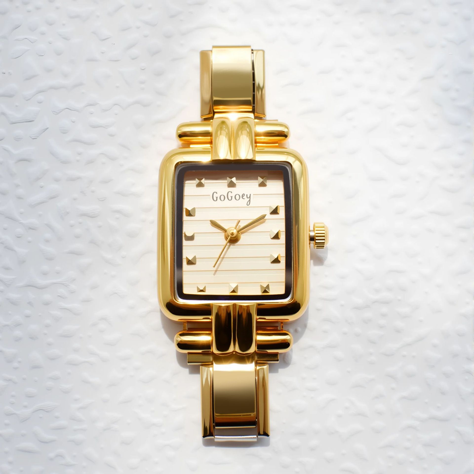 Rice white plate gold