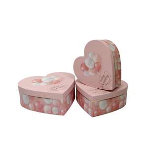 高品质心形礼品盒带<span class=keywords><strong>3</strong></span>个插花新现货气球图案生日派对包装压花印花 - Product Image 4