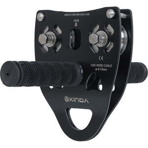 Polea de escalada Xinda Climbing Traverse de 9-13 mm para cable de alambre, de doble eje, manual, para uso en tirolina al aire libre. - Product Image 1