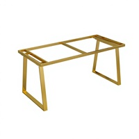 Base de table en métal en forme de U, finition or brossé, robuste et luxueuse, pour salle à manger et bureau