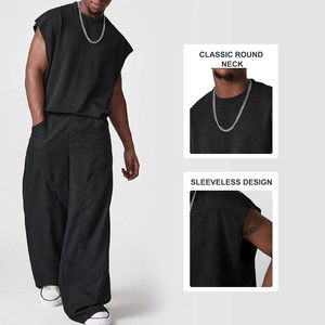 FOXA Men's Sleeveless Cotton Tank Top Dolman Sleeve Loose Fit Breathable Muscle Tee <b>Shirt</b> For <b>Running</b> And Casual Wear - Product Image 6
