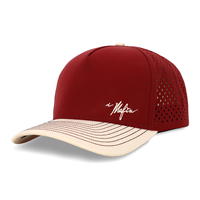 Produsen topi sulam kustom topi memancing 5 Panel berlubang lubang Laser Cut topi Trucker jaring olahraga bisbol tahan air