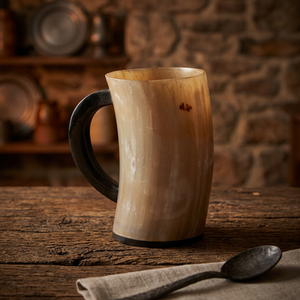 Mug en corne de buffle véritable polonais, résistant au lave-vaisselle, étanche, style américain, verre à bière naturel, style viking, fait main - Product Image 1