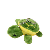 Vente en gros de mini poupée tortue en peluche Animal de mer tortue porte-clés sac breloque ornement de bureau peluche jouet en peluche