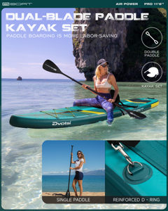 Bán buôn 11'6'' * 35 ''ổn định Hàn nóng đường may Inflatable đứng lên tàu chèo paddleboard ván lướt sóng câu cá sup với <span class=keywords><strong>Kayak</strong></span> chỗ ngồi - Product Image 5