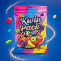 Sachet Mylar personnalisé imprimé pour bonbons, friandises et snacks – Emballage alimentaire coloré, résistant à l'humidité, refermable, avec logo personnalisable