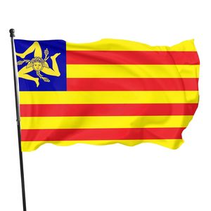 Gahumi Décoration Drapeaux siciliens Polyester 90x150cm Bannière personnalisée Drapeau de la Sicile - Product Image 2