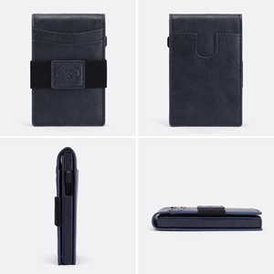 ที่ใส่บัตรอะลูมิเนียมโลหะพร้อมคลิปหนีบ<span class=keywords><strong>เงิน</strong></span>แบบยืด<span class=keywords><strong>ได้</strong></span>สำหรับผู้ชายกระเป๋าสตางค์แบบป๊อปอัพทำจากหนังแท้แบบใหม่จากโรงงาน - Product Image 3