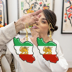 Los Mejores Pendientes Colgantes con la Bandera de Irán, Pendientes de Acero Inoxidable con Emblema de León y Forma de Mapa para Mujer, Regalo - Product Image 3