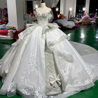 Robe de mariée scintillante Mct003, style princesse, avec corsage perlé, jupe superposée à volants et dentelle florale, Jancember