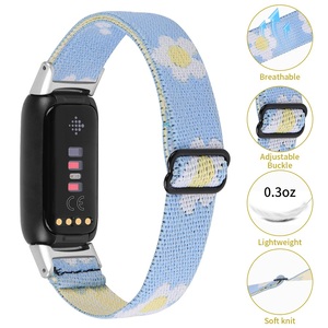 <span class=keywords><strong>Bracelet</strong></span> de connecteur en métal pour <span class=keywords><strong>Fitbit</strong></span> <span class=keywords><strong>Luxe</strong></span> Special Edition Pattern Printing <span class=keywords><strong>Bracelet</strong></span> de montre en nylon élastique réglable - Product Image 3