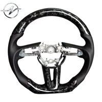 Setir Kemudi Serat Karbon Sport Ringan 3-Spoke Anti-Selip 35mm dengan Warna Strip Jahitan Kustom YZ untuk Mazda 3 Cx30