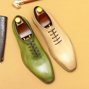 Chaussures habillées pour hommes en cuir pleine fleur, doublure en cuir de vache véritable, chaussures Oxford formelles de style britannique, chaussures de mariage pour le marié - Product Image 1