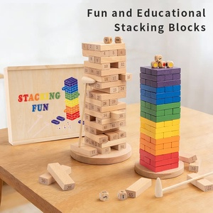 <span class=keywords><strong>Jeu</strong></span> de construction <span class=keywords><strong>en</strong></span> <span class=keywords><strong>bois</strong></span> StarQmi avec dés, <span class=keywords><strong>jeu</strong></span> d'empilage et d'équilibre, <span class=keywords><strong>jeu</strong></span> de société éducatif pour la famille et les enfants - Product Image 1